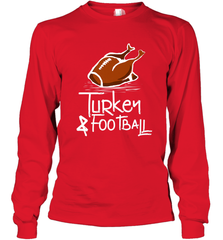 Turkey And Football Thanksgiving Day Football Fan Holiday Gift Long Sleeve T-Shirt Long Sleeve T-Shirt - FordPhuMy