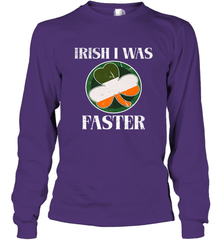Irish I Was Faster Funny Running St Patricks Day Long Sleeve T-Shirt Long Sleeve T-Shirt - FordPhuMy