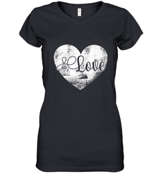 Love Valentines Day Heart Vintage Gift For Men Women Women's V-Neck T-Shirt