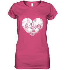 Love Valentines Day Heart Vintage Gift For Men Women Women's V-Neck T-Shirt Women's V-Neck T-Shirt - FordPhuMy