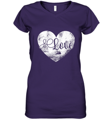 Love Valentines Day Heart Vintage Gift For Men Women Women's V-Neck T-Shirt Women's V-Neck T-Shirt - FordPhuMy