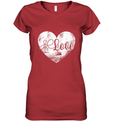 Love Valentines Day Heart Vintage Gift For Men Women Women's V-Neck T-Shirt Women's V-Neck T-Shirt - FordPhuMy