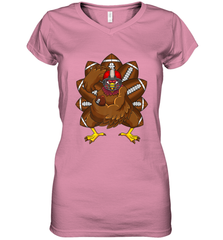 Cool Turkey Football Feathers Funny Thanksgiving Sports Women's V-Neck T-Shirt Women's V-Neck T-Shirt - FordPhuMy