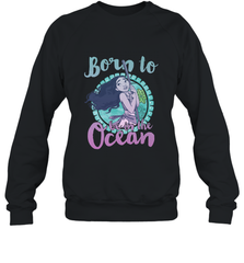 Disney Moana Born To Be In The Ocean Painted Crewneck Sweatshirt Crewneck Sweatshirt - FordPhuMy