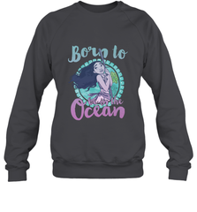 Disney Moana Born To Be In The Ocean Painted Crewneck Sweatshirt Crewneck Sweatshirt - FordPhuMy