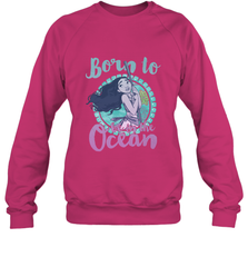 Disney Moana Born To Be In The Ocean Painted Crewneck Sweatshirt Crewneck Sweatshirt - FordPhuMy