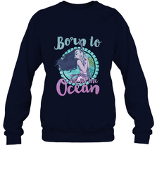 Disney Moana Born To Be In The Ocean Painted Crewneck Sweatshirt Crewneck Sweatshirt - FordPhuMy