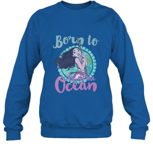 Disney Moana Born To Be In The Ocean Painted Crewneck Sweatshirt Crewneck Sweatshirt - FordPhuMy