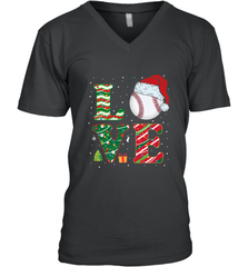 Funny Kid Boys Love Baseball Christmas Ball Santa Hat Gift Men's V-Neck Men's V-Neck - FordPhuMy