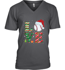 Funny Kid Boys Love Baseball Christmas Ball Santa Hat Gift Men's V-Neck Men's V-Neck - FordPhuMy