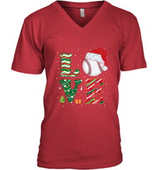 Funny Kid Boys Love Baseball Christmas Ball Santa Hat Gift Men's V-Neck Men's V-Neck - FordPhuMy