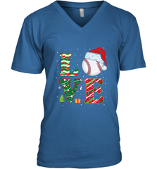 Funny Kid Boys Love Baseball Christmas Ball Santa Hat Gift Men's V-Neck Men's V-Neck - FordPhuMy