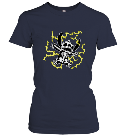 Disney Stitch Skeleton Halloween Women's T-Shirt