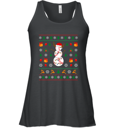 Christmas Baseball Snowman Reindeer In A Santa Hat Pajama Women's Racerback Tank