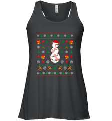 Christmas Baseball Snowman Reindeer In A Santa Hat Pajama Women's Racerback Tank Women's Racerback Tank - FordPhuMy