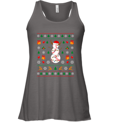 Christmas Baseball Snowman Reindeer In A Santa Hat Pajama Women's Racerback Tank Women's Racerback Tank - FordPhuMy