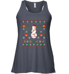 Christmas Baseball Snowman Reindeer In A Santa Hat Pajama Women's Racerback Tank Women's Racerback Tank - FordPhuMy