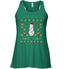 Christmas Baseball Snowman Reindeer In A Santa Hat Pajama Women's Racerback Tank Women's Racerback Tank - FordPhuMy