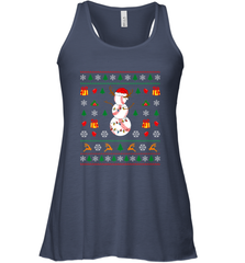 Christmas Baseball Snowman Reindeer In A Santa Hat Pajama Women's Racerback Tank Women's Racerback Tank - FordPhuMy