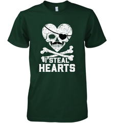I Steal Hearts Valentine's Day Pirate Skull Art Graphics Men's Premium T-Shirt Men's Premium T-Shirt - FordPhuMy