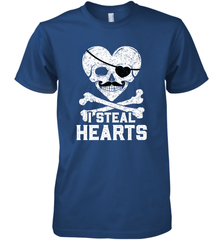 I Steal Hearts Valentine's Day Pirate Skull Art Graphics Men's Premium T-Shirt Men's Premium T-Shirt - FordPhuMy