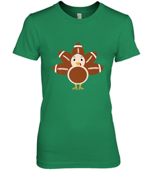 Funny Football Turkey Fall Thanksgiving Football Women's Premium T-Shirt