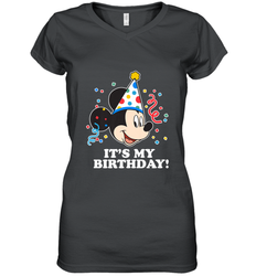 Disney Mickey Mouse It�s My Birthday Women's V-Neck T-Shirt