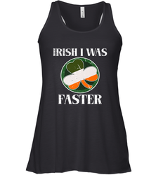 Irish I Was Faster Funny Running St Patricks Day Women's Racerback Tank