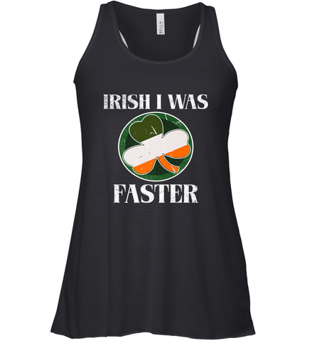 Irish I Was Faster Funny Running St Patricks Day Women's Racerback Tank Women's Racerback Tank / Black / XS Women's Racerback Tank - FordPhuMy