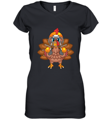 Cool Turkey Football Feathers Funny Thanksgiving Sports Gift Women's V-Neck T-Shirt Women's V-Neck T-Shirt - FordPhuMy