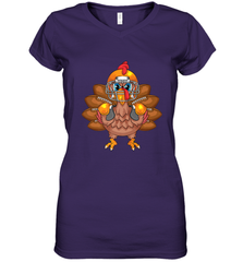 Cool Turkey Football Feathers Funny Thanksgiving Sports Gift Women's V-Neck T-Shirt Women's V-Neck T-Shirt - FordPhuMy