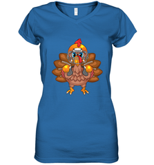 Cool Turkey Football Feathers Funny Thanksgiving Sports Gift Women's V-Neck T-Shirt Women's V-Neck T-Shirt - FordPhuMy