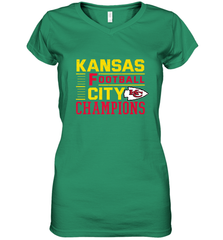 Kansas City Football Champions Vintage KC Distressed Gift Women's V-Neck T-Shirt Women's V-Neck T-Shirt - FordPhuMy