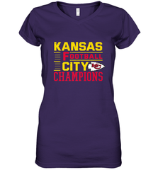 Kansas City Football Champions Vintage KC Distressed Gift Women's V-Neck T-Shirt Women's V-Neck T-Shirt - FordPhuMy