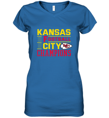 Kansas City Football Champions Vintage KC Distressed Gift Women's V-Neck T-Shirt Women's V-Neck T-Shirt - FordPhuMy