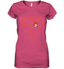 Oklahoma State Cowboys Football Inside Heart  Team Women's V-Neck T-Shirt Women's V-Neck T-Shirt - FordPhuMy
