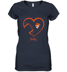 Oklahoma State Cowboys Football Inside Heart  Team Women's V-Neck T-Shirt Women's V-Neck T-Shirt - FordPhuMy