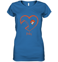 Oklahoma State Cowboys Football Inside Heart  Team Women's V-Neck T-Shirt Women's V-Neck T-Shirt - FordPhuMy