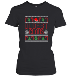 Oldest Claus Santa Hat Christmas Gift Matching Family Ugly Women's T-Shirt