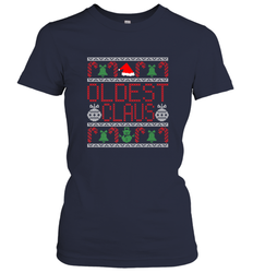 Oldest Claus Santa Hat Christmas Gift Matching Family Ugly Women's T-Shirt