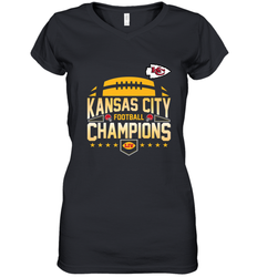 Kansas City Football _ The City Of Champions LIV Women's V-Neck T-Shirt