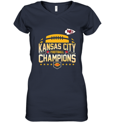 Kansas City Football _ The City Of Champions LIV Women's V-Neck T-Shirt