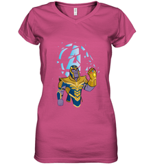 Marvel Avengers Endgame Cartoon Thanos Gauntlet Women's V-Neck T-Shirt Women's V-Neck T-Shirt - FordPhuMy