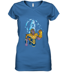 Marvel Avengers Endgame Cartoon Thanos Gauntlet Women's V-Neck T-Shirt Women's V-Neck T-Shirt - FordPhuMy