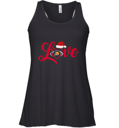 NFL Cleveland Browns Logo Christmas Santa Hat Love Heart Football Team Women's Racerback Tank