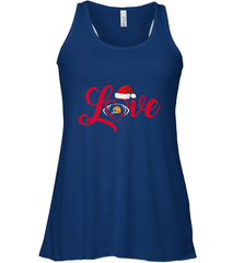 NFL Cleveland Browns Logo Christmas Santa Hat Love Heart Football Team Women's Racerback Tank Women's Racerback Tank - FordPhuMy