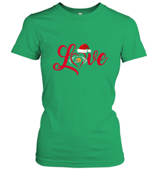 NFL Cleveland Browns Logo Christmas Santa Hat Love Heart Football Team Women's T-Shirt Women's T-Shirt - FordPhuMy