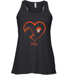Oklahoma State Cowboys Football Inside Heart  Team Women's Racerback Tank