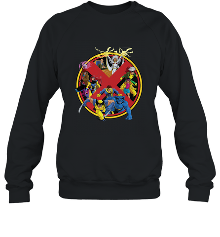 Marvel X Men Animated Series Logo Retro 90s Crewneck Sweatshirt Crewneck Sweatshirt / Black / S Crewneck Sweatshirt - FordPhuMy