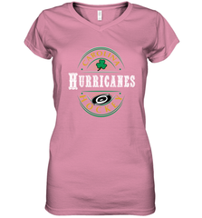 Carolina Hurricanes Fanatics St. Patrick's Day Forever Lucky Women's V-Neck T-Shirt Women's V-Neck T-Shirt - FordPhuMy